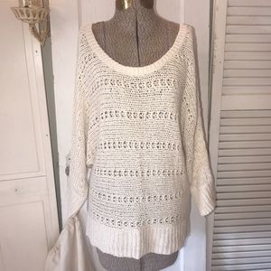 American Eagle open stitch ivory knit sweater M